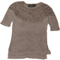 DESIGUAL Womens Graphic T-Shirt Top UK 12 Medium Grey Vintage Desigual and Second-Hand Desigual from Messina Hembry 