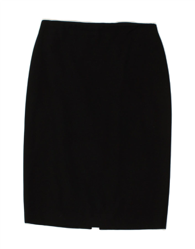 EMPORIO ARMANI Womens Straight Skirt IT 42 Medium W28  Black Wool | Vintage Emporio Armani | Thrift | Second-Hand Emporio Armani | Used Clothing | Messina Hembry 