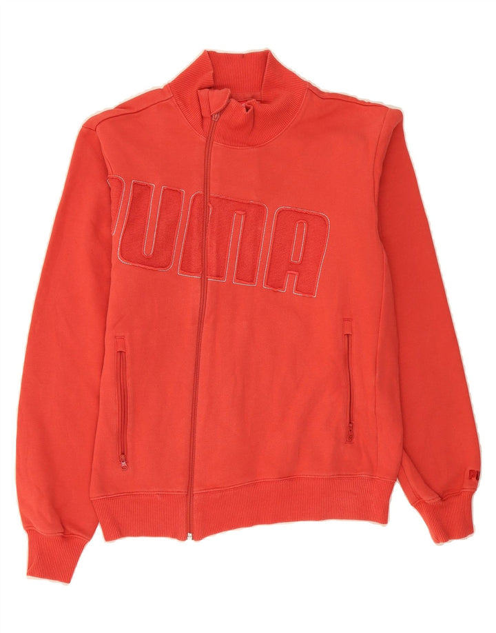PUMA Mens Graphic Zip Hoodie Sweater Small Red Cotton Vintage Puma and Second-Hand Puma from Messina Hembry 