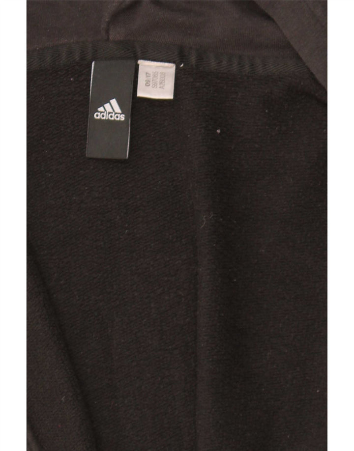 Adidas Womens Graphic Zip Hoodie Sweater UK 12 Medium Black