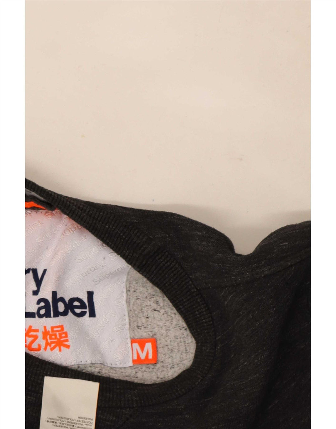 Superdry Mens Sweatshirt Jumper Medium Grey Flecked Cotton