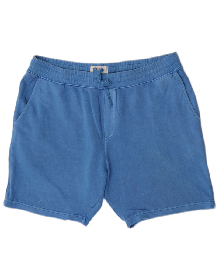 Marks & Spencer Mens Regular Fit Sport Shorts XL  Blue Cotton