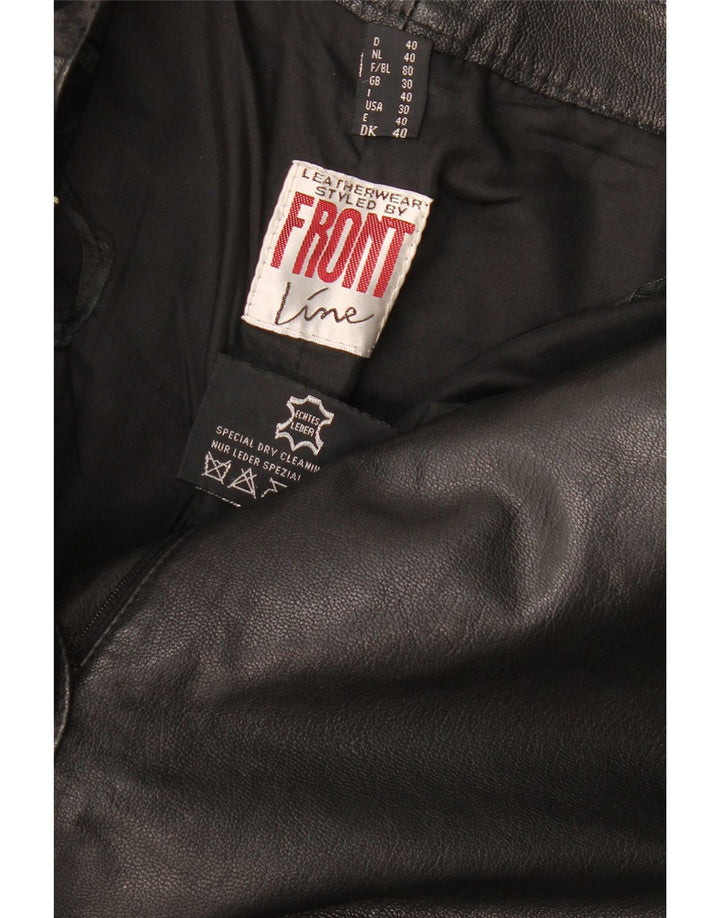 Front Line Womens Straight Leather Trousers W30 L28 Black Leather