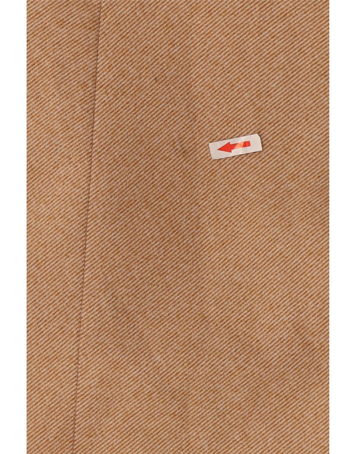 Zara Womens Double Breasted Coat UK 14 Medium Beige Polyester