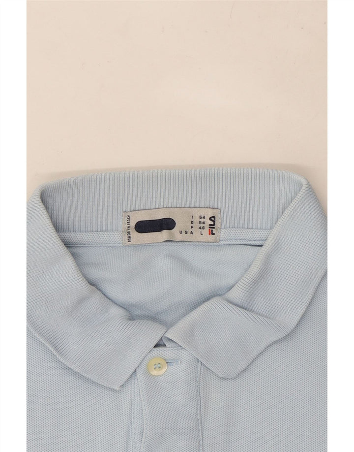 FILA Mens Long Sleeve Polo Shirt Large Blue
