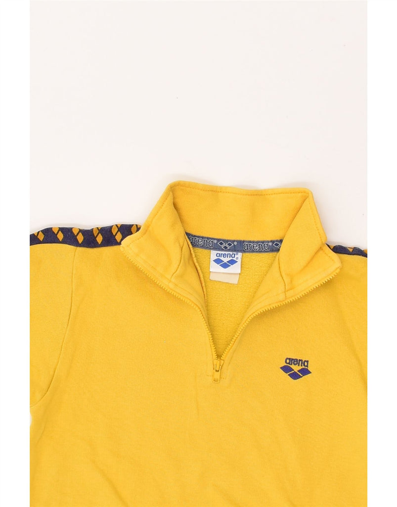 ARENA Boys Zip Neck Sweatshirt Jumper 9-10 Years Yellow | Vintage Arena | Thrift | Second-Hand Arena | Used Clothing | Messina Hembry 