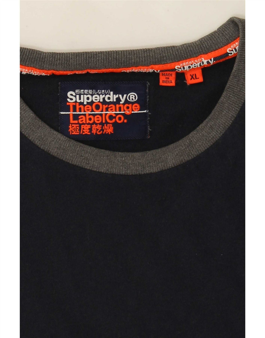 Superdry Mens T-Shirt Top XL Navy Blue Colourblock