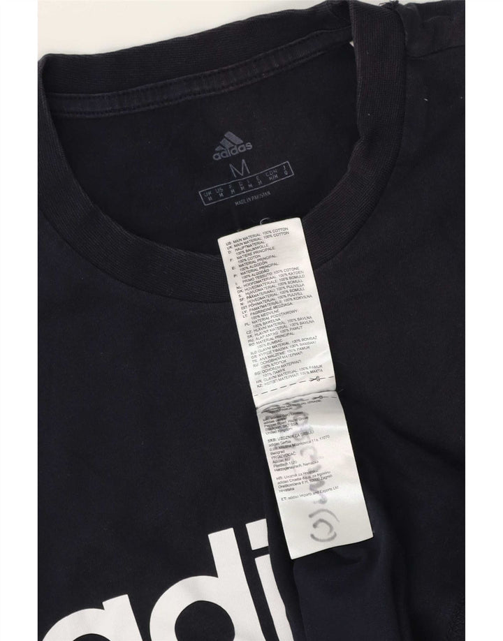 Adidas Mens Graphic T-Shirt Top Medium Navy Blue Cotton