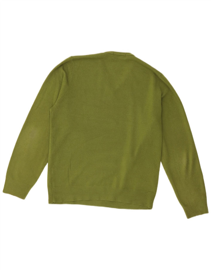 Marks & Spencer Mens Blue Harbour V-Neck Jumper Sweater Medium Green