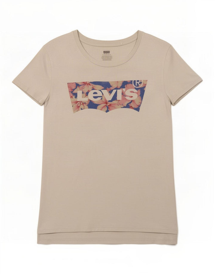 Levi's Womens Graphic T-Shirt Top UK 12 Medium White