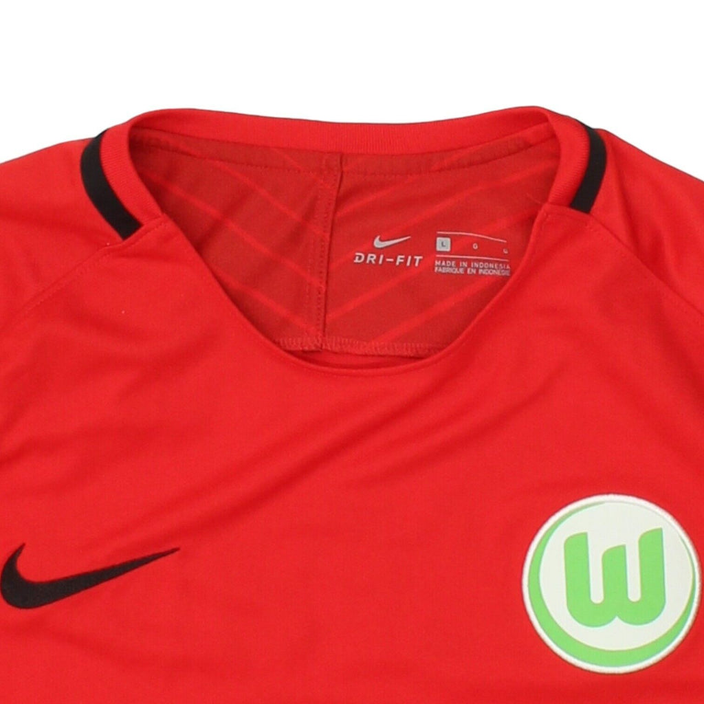 VfL Wolfsburg 2017-18 Nike Mens Red Goalkeeper Shirt | Football Sportswear Vintage Messina Hembry and Second-Hand Messina Hembry from Messina Hembry 