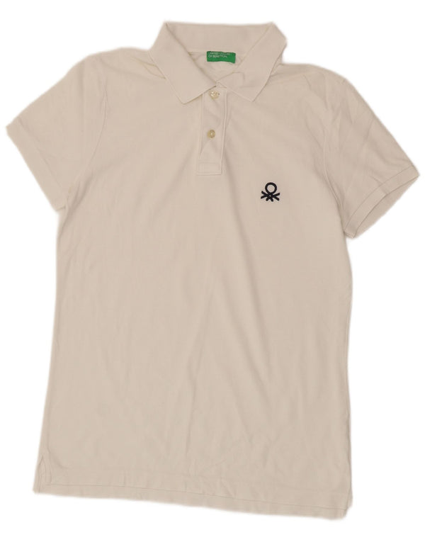 BENETTON Mens Polo Shirt Medium White