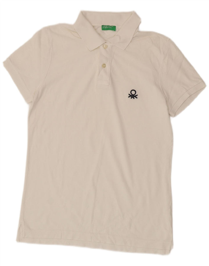 BENETTON Mens Polo Shirt Medium White