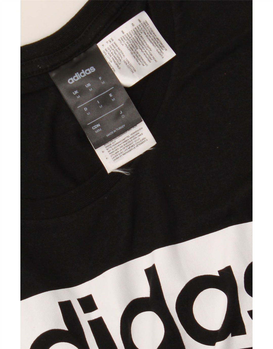 Adidas Mens Graphic T-Shirt Top Medium Black Cotton