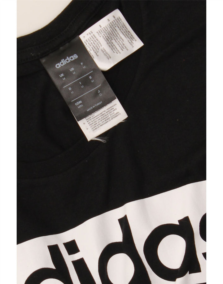 Adidas Mens Graphic T-Shirt Top Medium Black Cotton
