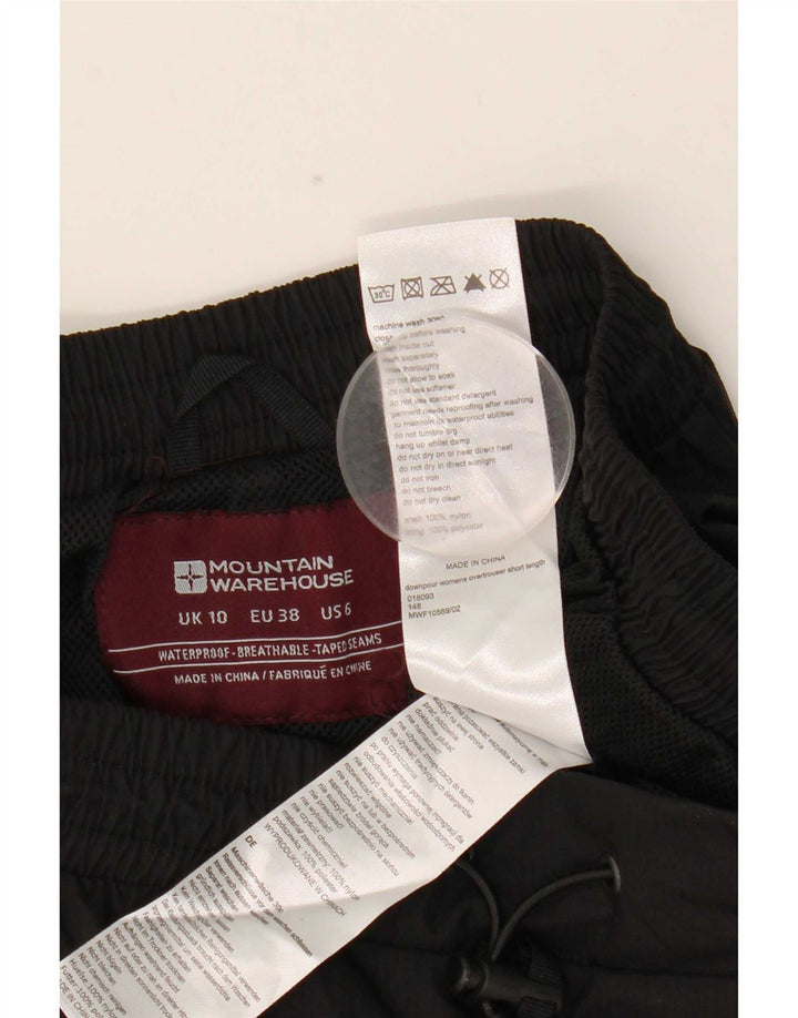 Mountain Warehouse Womens Waterproof Trousers UK 10 Small Black Nylon