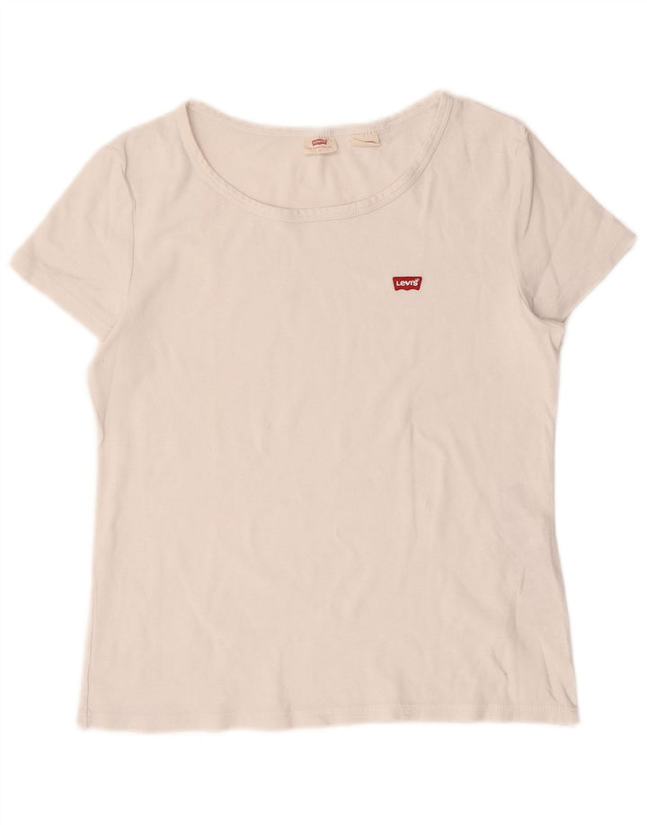Levi's Womens T-Shirt Top UK 14 Large White Cotton