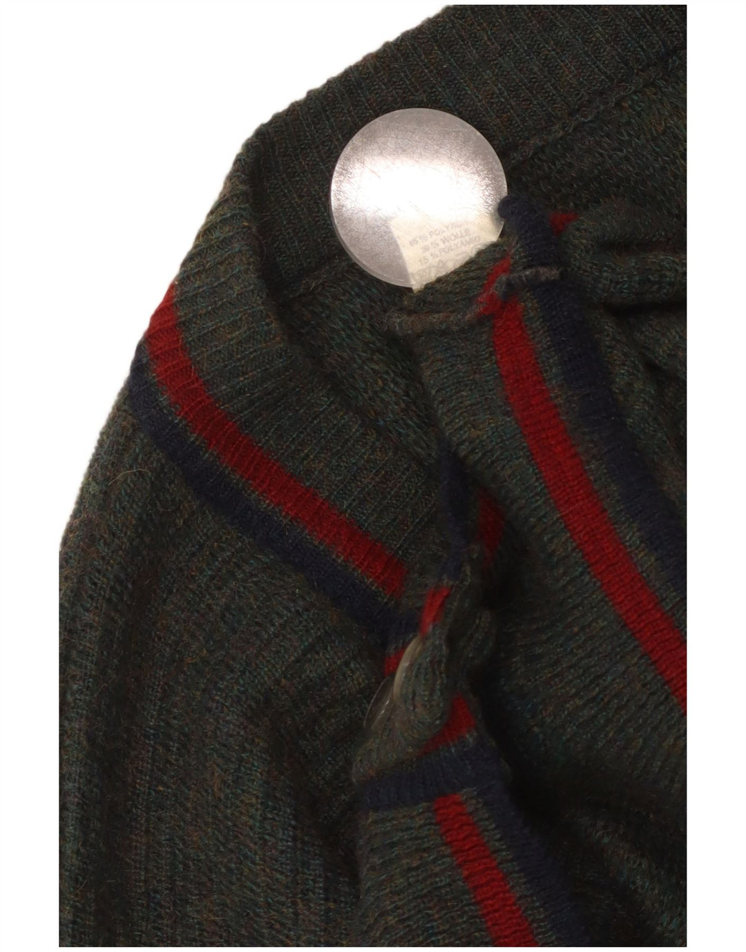 VINTAGE Mens Cardigan Sweater IT 54/56 XL Green Flecked Polyacrylic