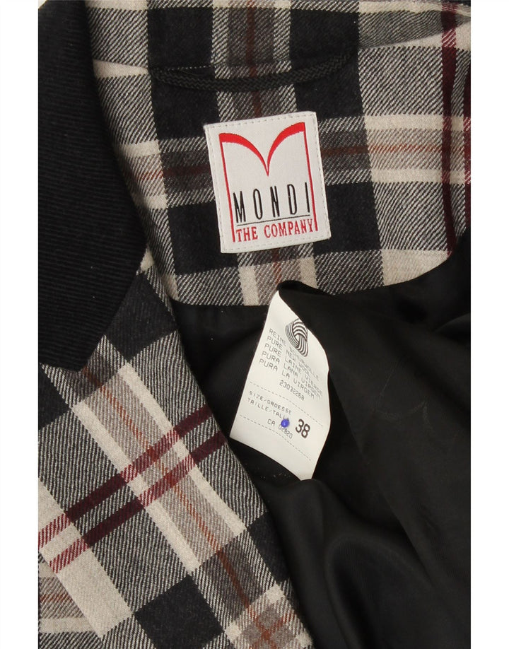 Mondi Womens Double Breasted Blazer Jacket EU 38 Medium Beige Plaid