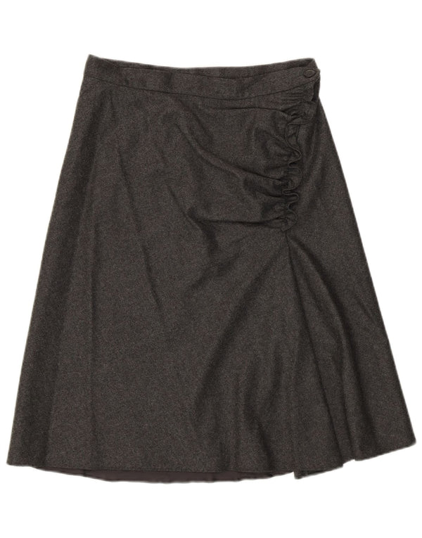 Aspesi Womens A-Line Skirt IT 42 Medium W28  Grey Wool