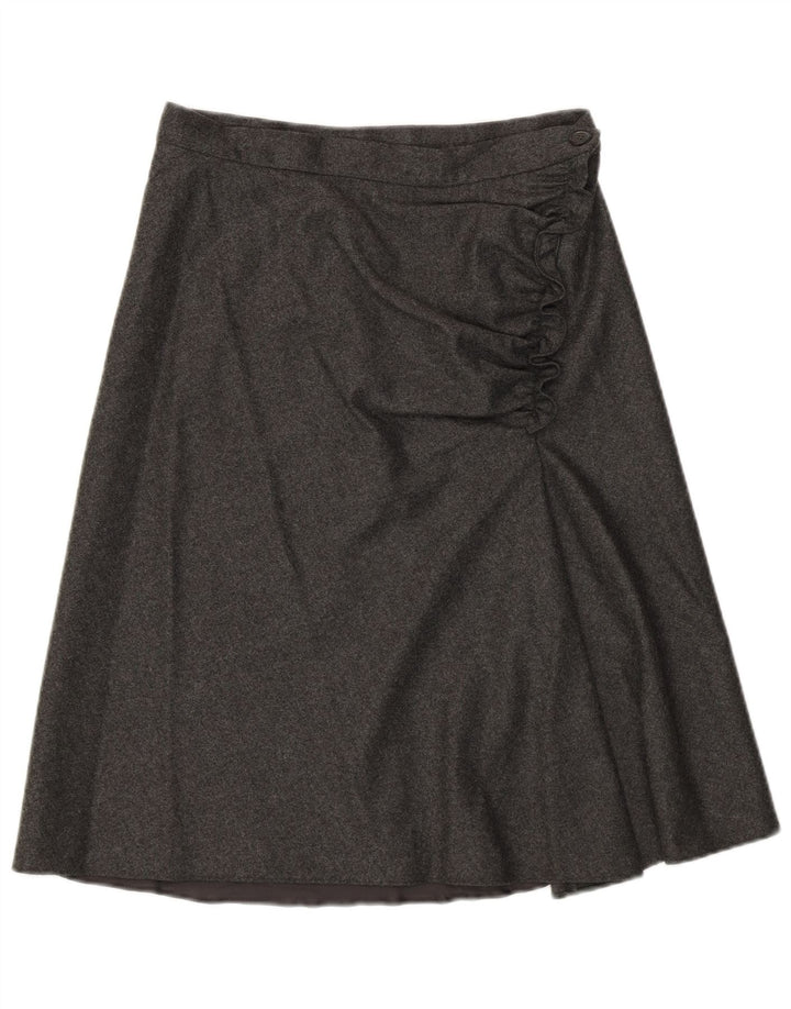 Aspesi Womens A-Line Skirt IT 42 Medium W28  Grey Wool