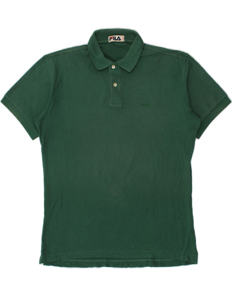 FILA Mens Polo Shirt Medium Green Cotton | Vintage Fila | Thrift | Second-Hand Fila | Used Clothing | Messina Hembry 