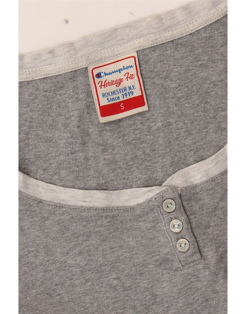 CHAMPION Womens Heritage Fit Herritage Fit T-Shirt Top UK 8 Small Grey Vintage Champion and Second-Hand Champion from Messina Hembry 