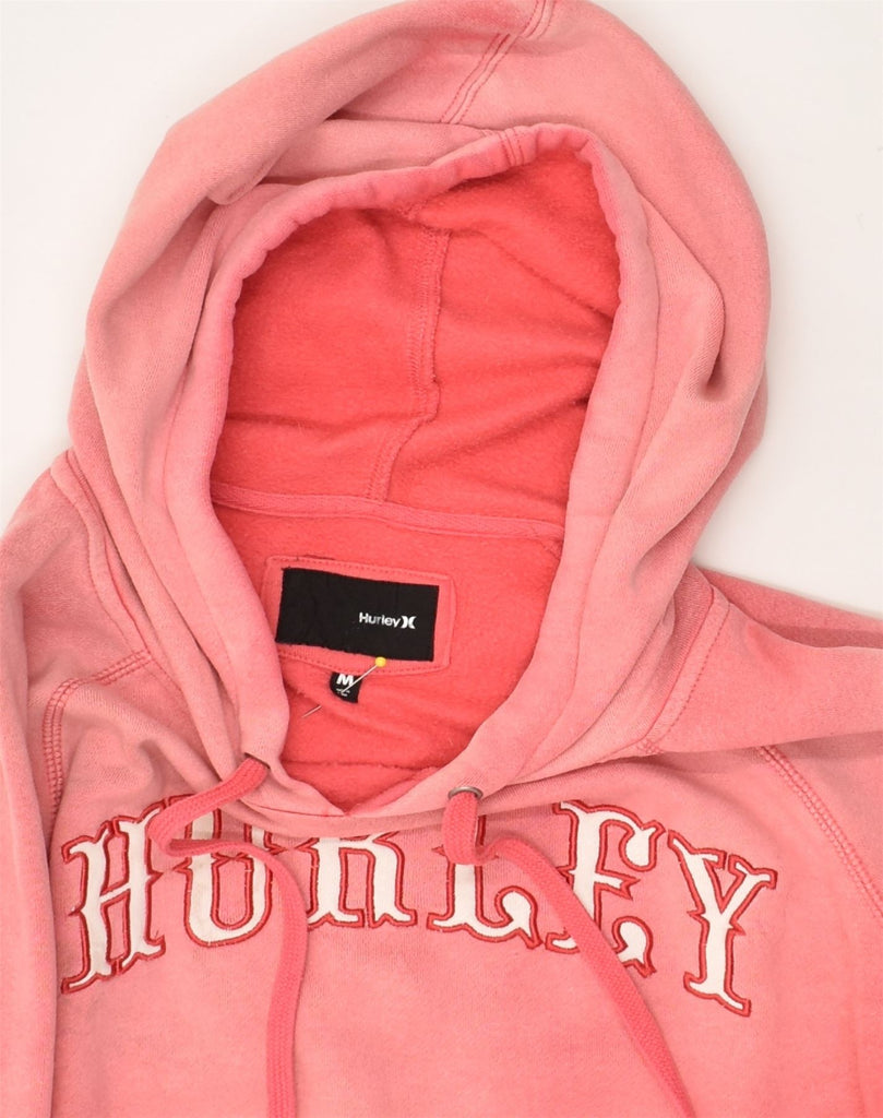 HURLEY Womens Graphic Hoodie Jumper UK 14 Medium Pink Tie Dye Cotton | Vintage Hurley | Thrift | Second-Hand Hurley | Used Clothing | Messina Hembry 