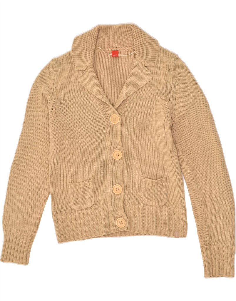 ESPRIT Womens Cardigan Sweater UK 12 Medium Beige Cotton | Vintage Esprit | Thrift | Second-Hand Esprit | Used Clothing | Messina Hembry 