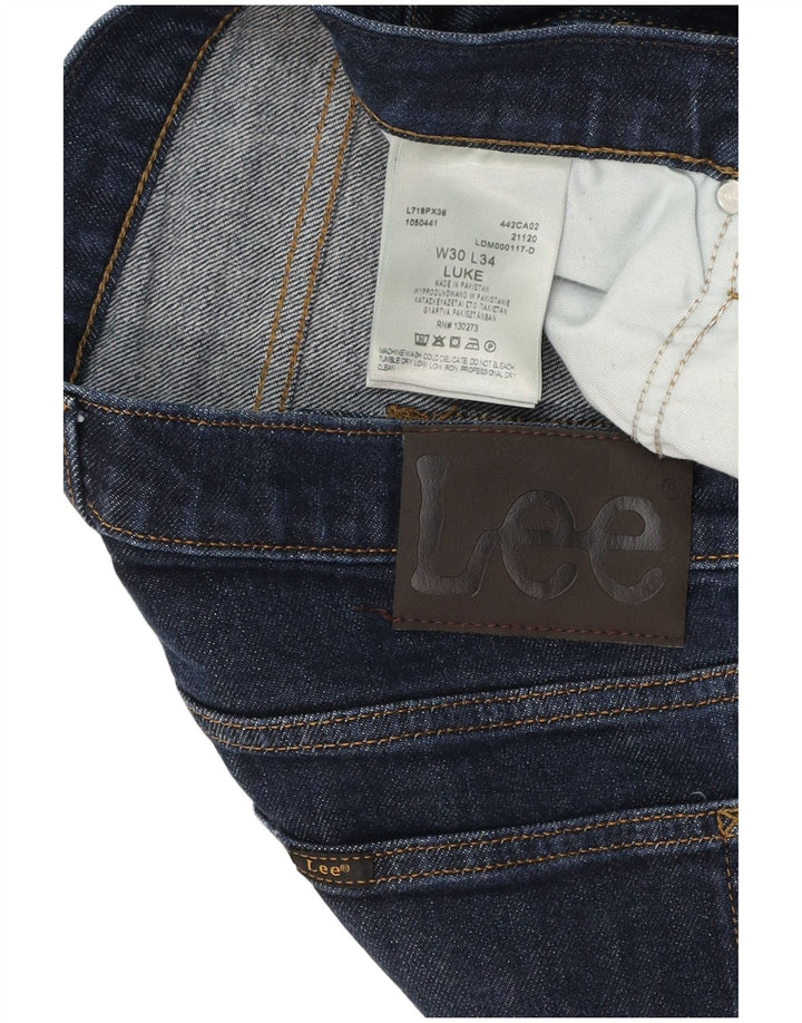 Lee Mens Luke Slim Jeans W30 L34 Navy Blue Cotton