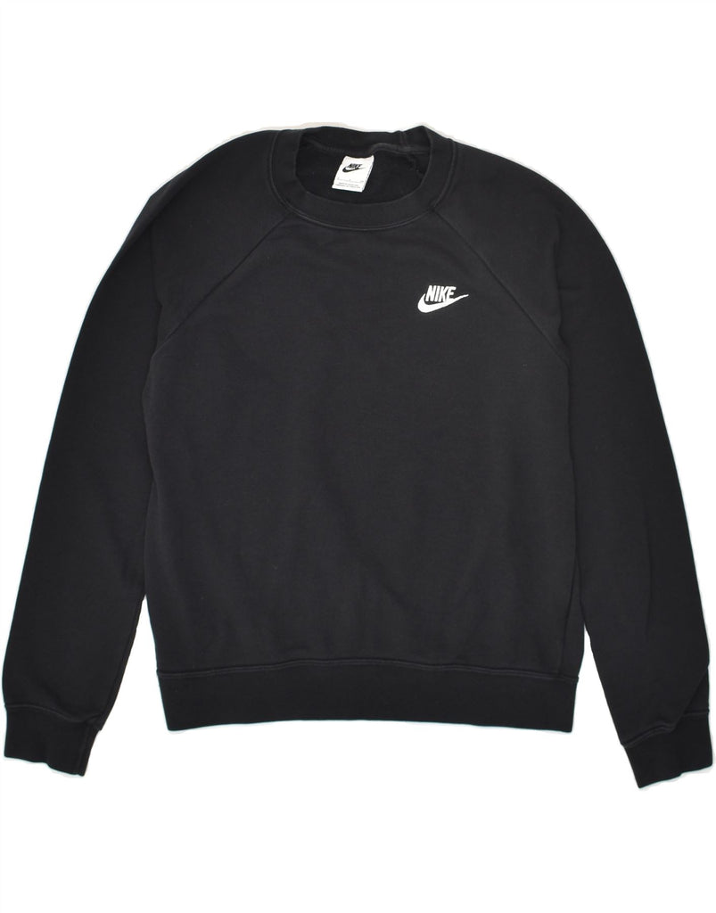 NIKE Womens Oversized Sweatshirt Jumper UK 10 Small Black Cotton | Vintage Nike | Thrift | Second-Hand Nike | Used Clothing | Messina Hembry 