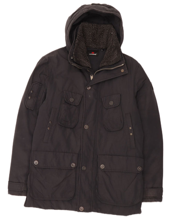 Canadiens Mens Hooded Padded Jacket IT 48 Medium Black Cotton