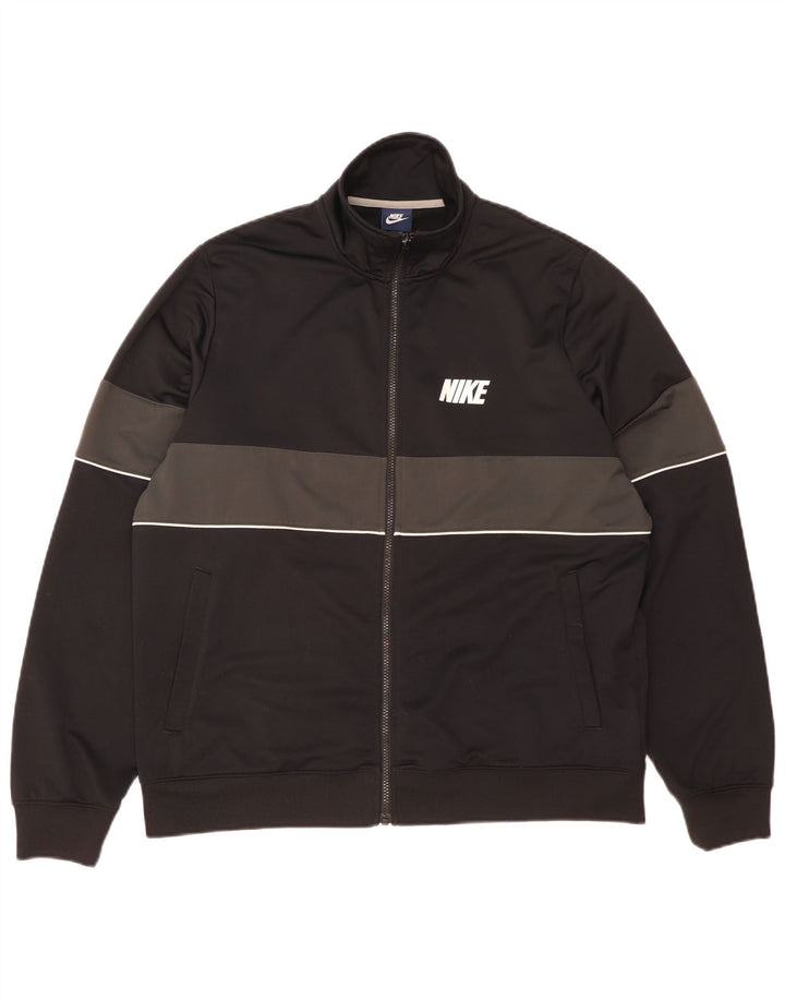Nike Mens Tracksuit Top Jacket XL Black Colourblock Polyester