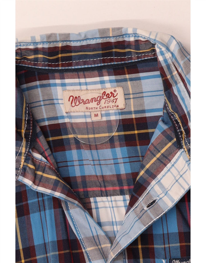 Wrangler Mens Flannel Shirt Medium Blue Check