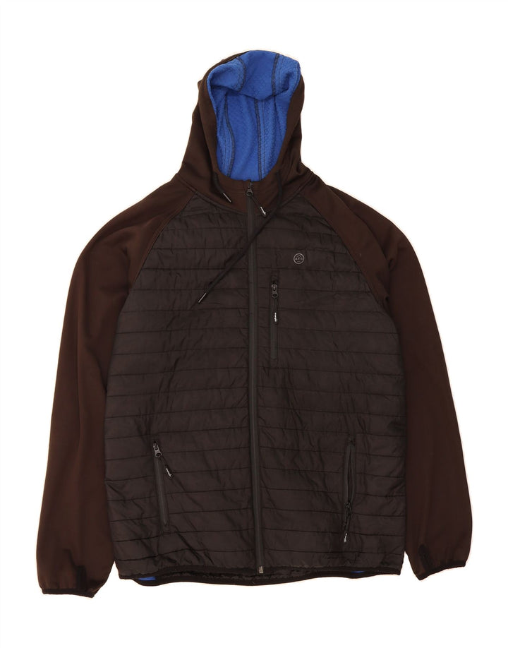 WRANGLER Mens Regular Fit Hooded Padded Jacket UK 40 Large Black Polyester Vintage Wrangler and Second-Hand Wrangler from Messina Hembry 