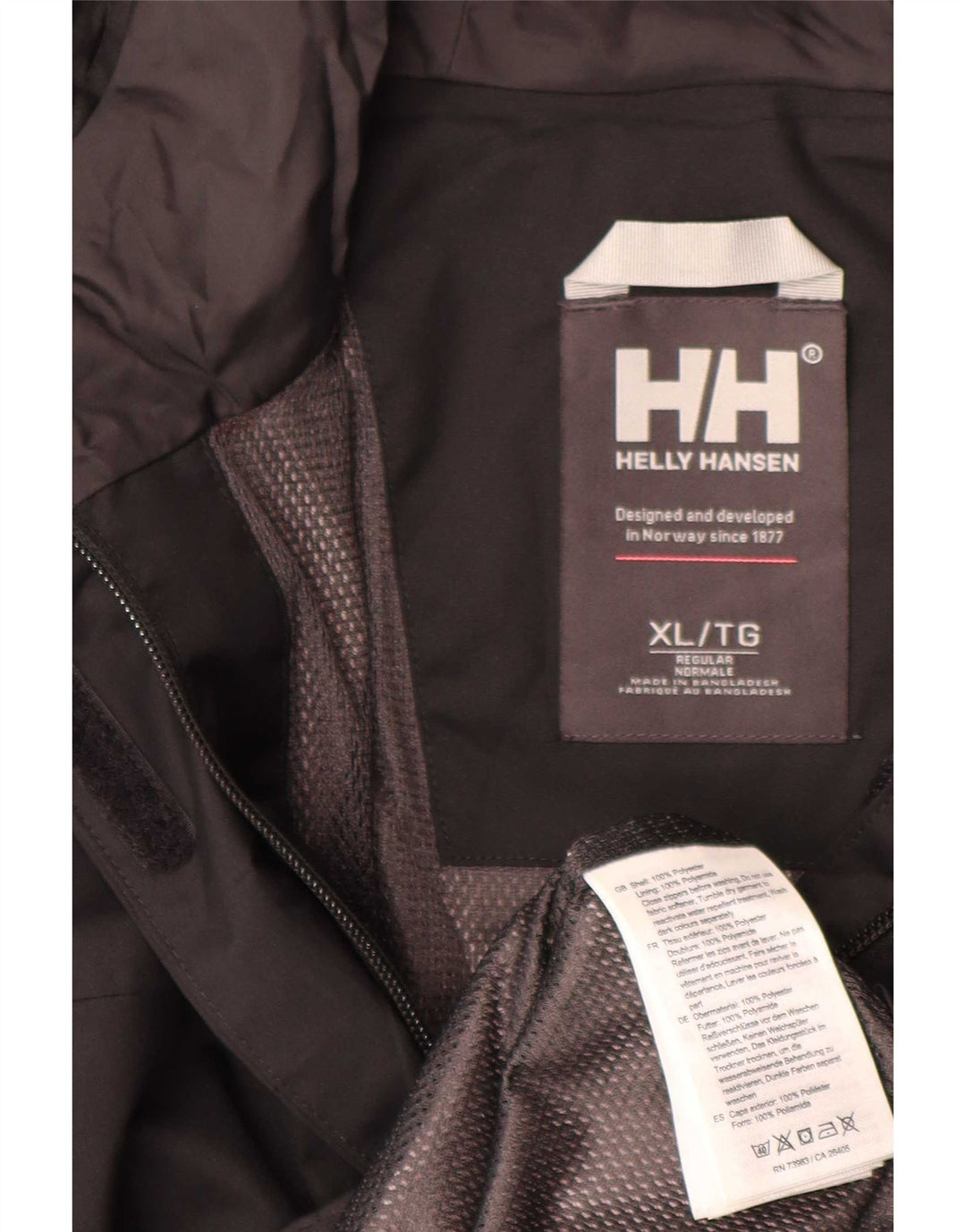 Helly Hansen Womens Hooded Rain Jacket UK 18 XL Black Polyester