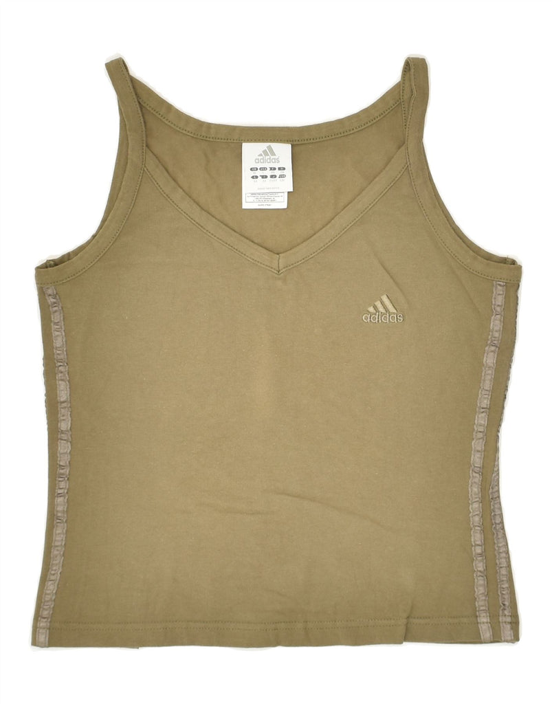 ADIDAS Womens Crop Vest Top UK 10 Small  Green Cotton | Vintage Adidas | Thrift | Second-Hand Adidas | Used Clothing | Messina Hembry 