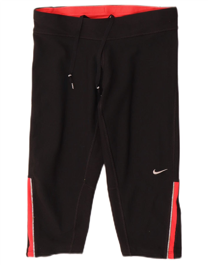 Nike Womens Dri Fit Capri Leggings UK 6 XS  Black Polyester