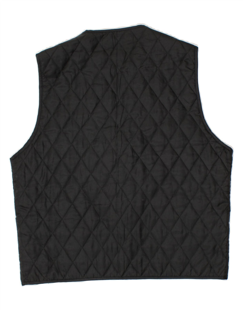 VINTAGE Mens Quilted Gilet UK 38 Medium Black Vintage Vintage and Second-Hand Vintage from Messina Hembry 