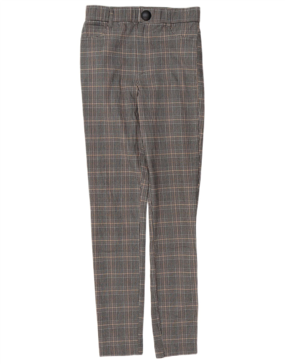 ZARA Womens Skinny Casual Trousers Small W26 L28 Grey Houndstooth Viscose