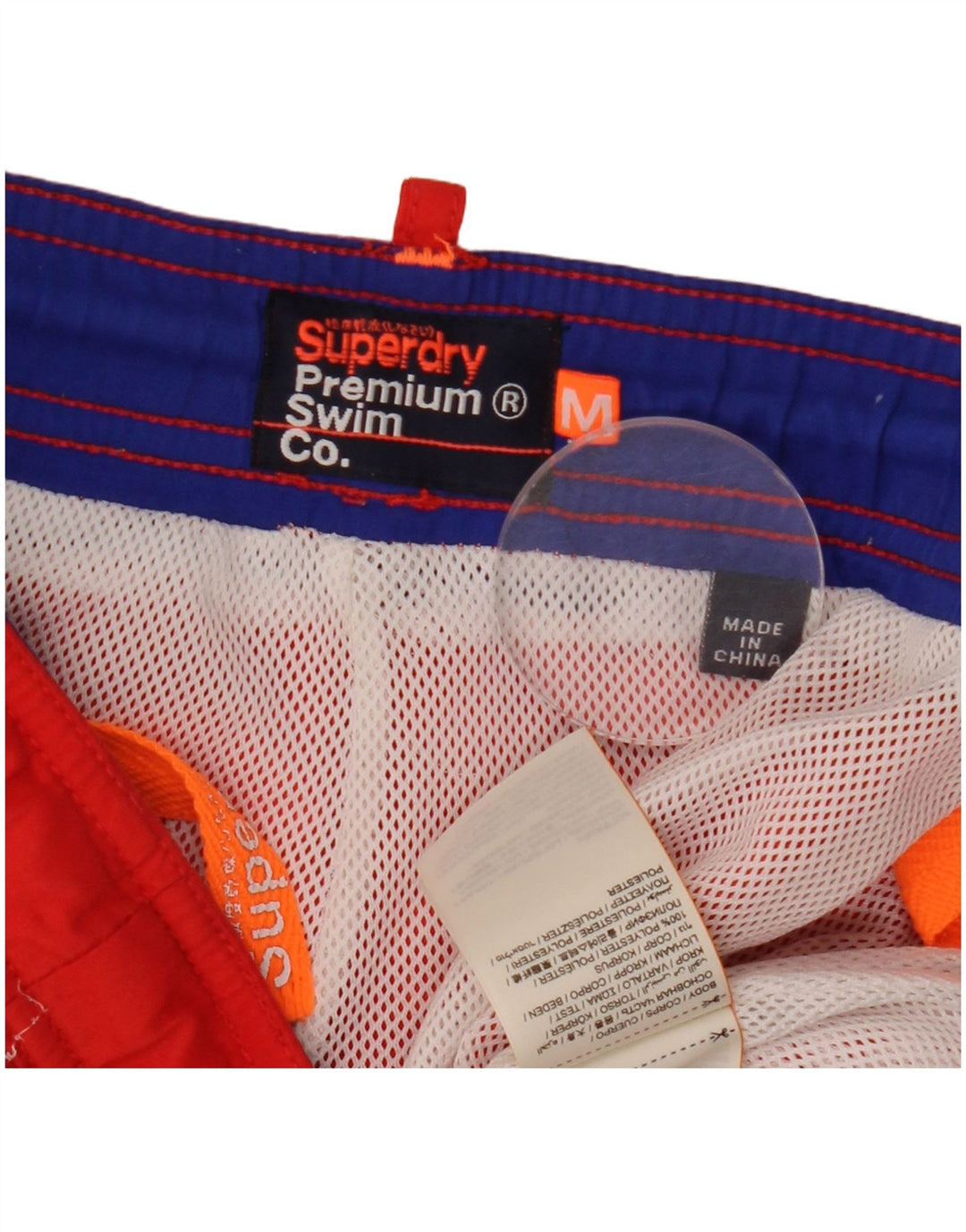 Superdry Mens Graphic Swimming Shorts Medium Red Polyester