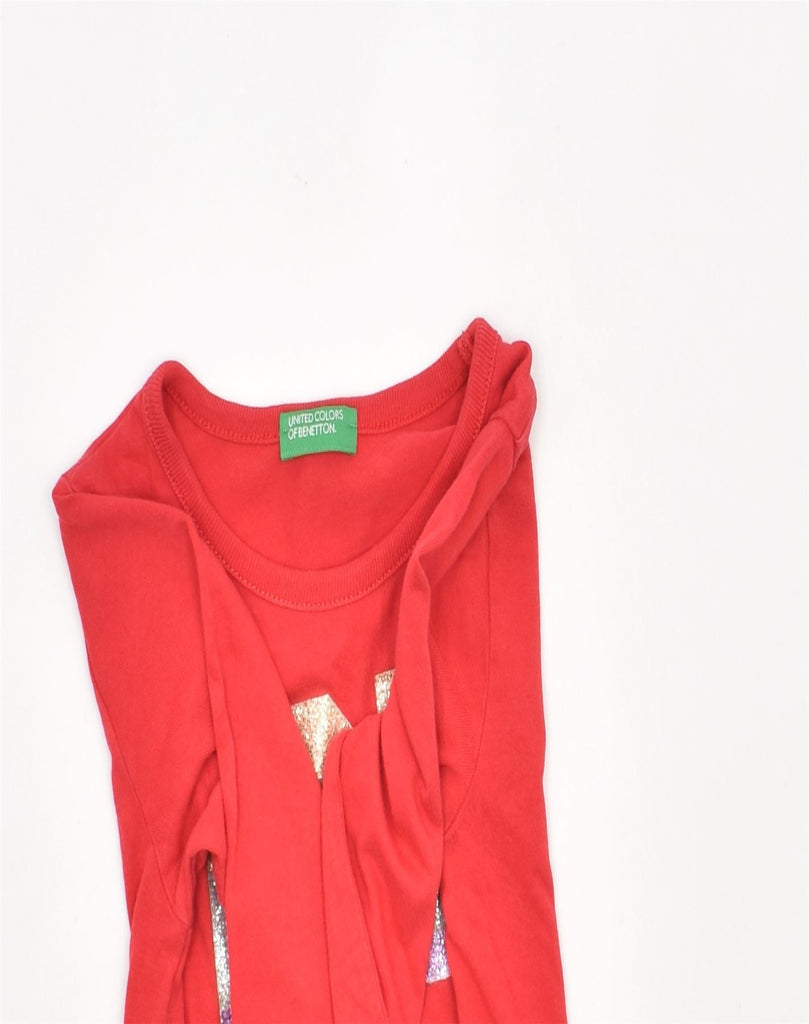 BENETTON Baby Girls Graphic Top Long Sleeve 12-18 Months Red Cotton | Vintage | Thrift | Second-Hand | Used Clothing | Messina Hembry 