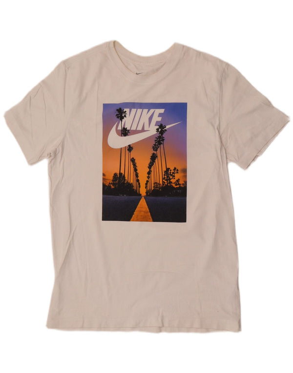Nike Mens Graphic T-Shirt Top Medium White Cotton