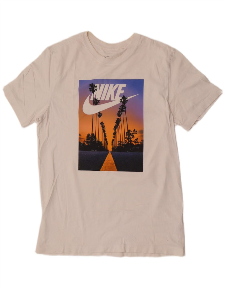Nike Mens Graphic T-Shirt Top Medium White Cotton