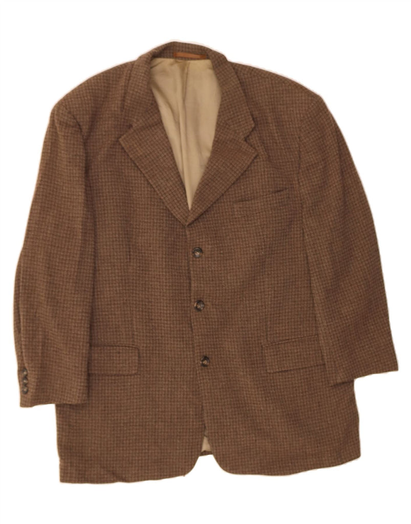 HUGO BOSS Mens 3 Button Blazer Jacket IT 54 2XL Brown Virgin Wool Vintage Hugo Boss and Second-Hand Hugo Boss from Messina Hembry 
