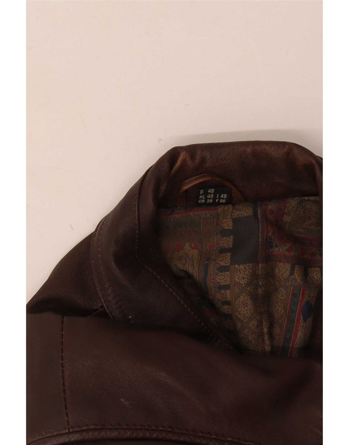 Berto Lucci Mens Leather Jacket UK 38 Medium Brown