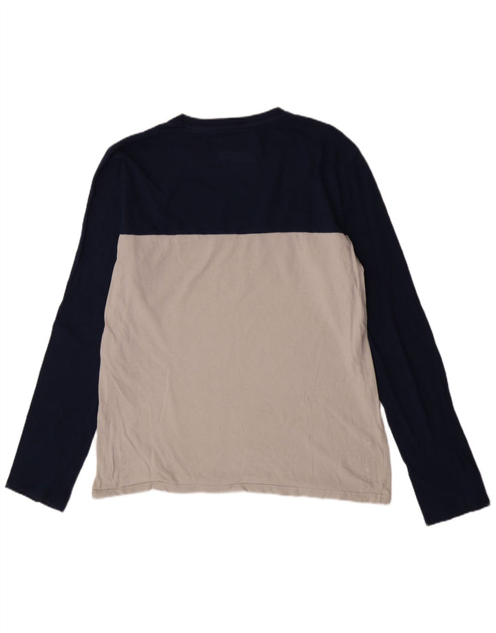Superdry Mens Extra Slim Graphic Top Long Sleeve 2XL Blue Colourblock