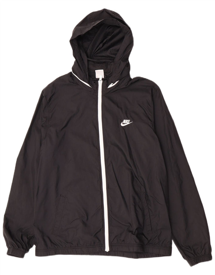 Nike Mens Hooded Rain Jacket XL Black Nylon