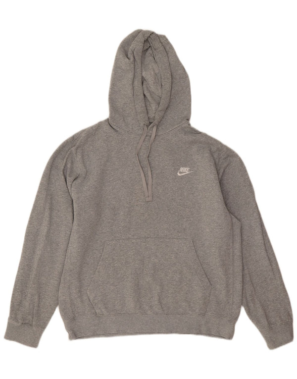 Nike Mens Hoodie Jumper Medium Grey Flecked Cotton