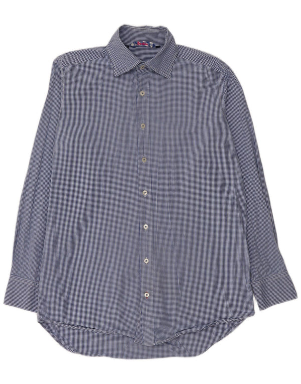 Boden Mens Shirt Medium Blue Gingham Cotton